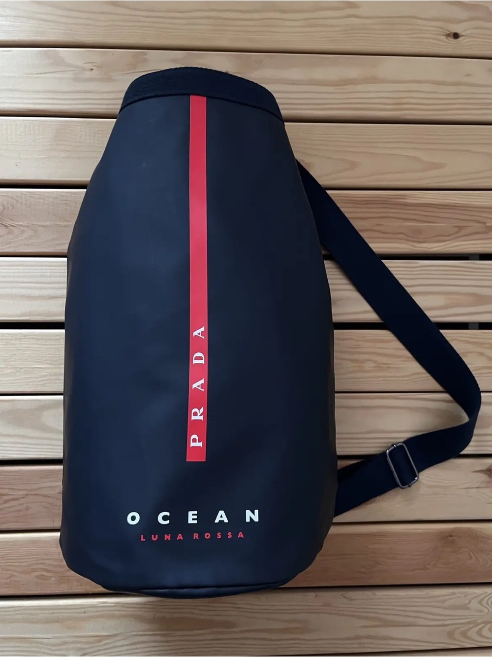 Prada Luna Rossa Ocean Sailing Bag – Black | New